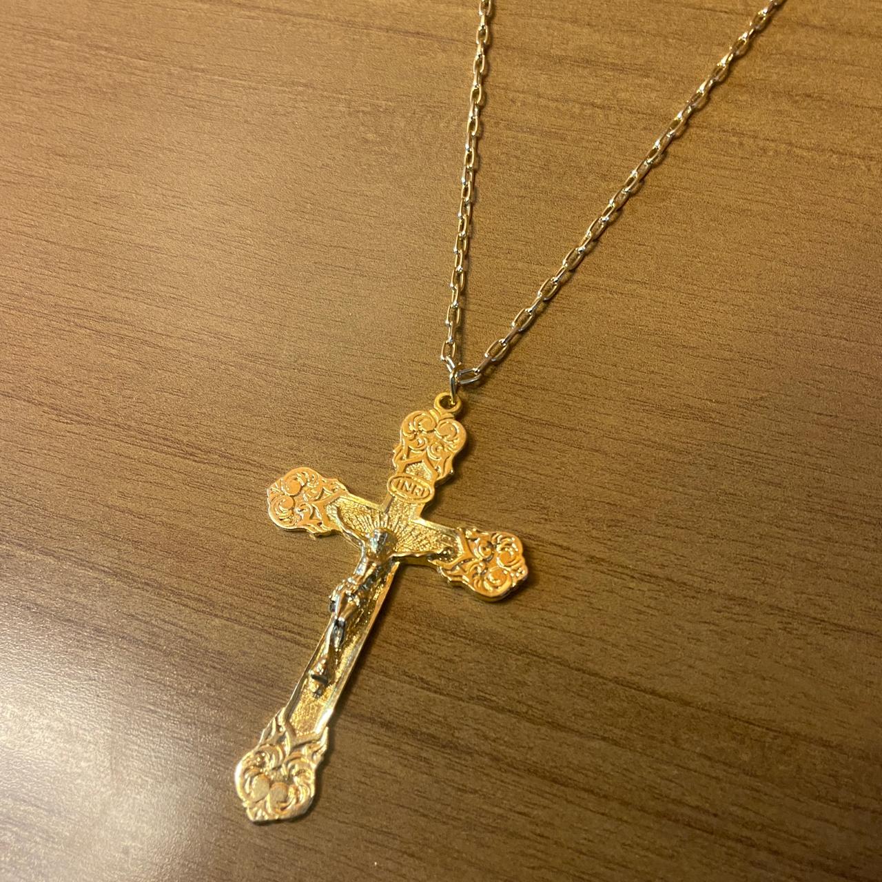 CORRENTE DOURADA CRUCIFIXO ( 1 UNIDADE)