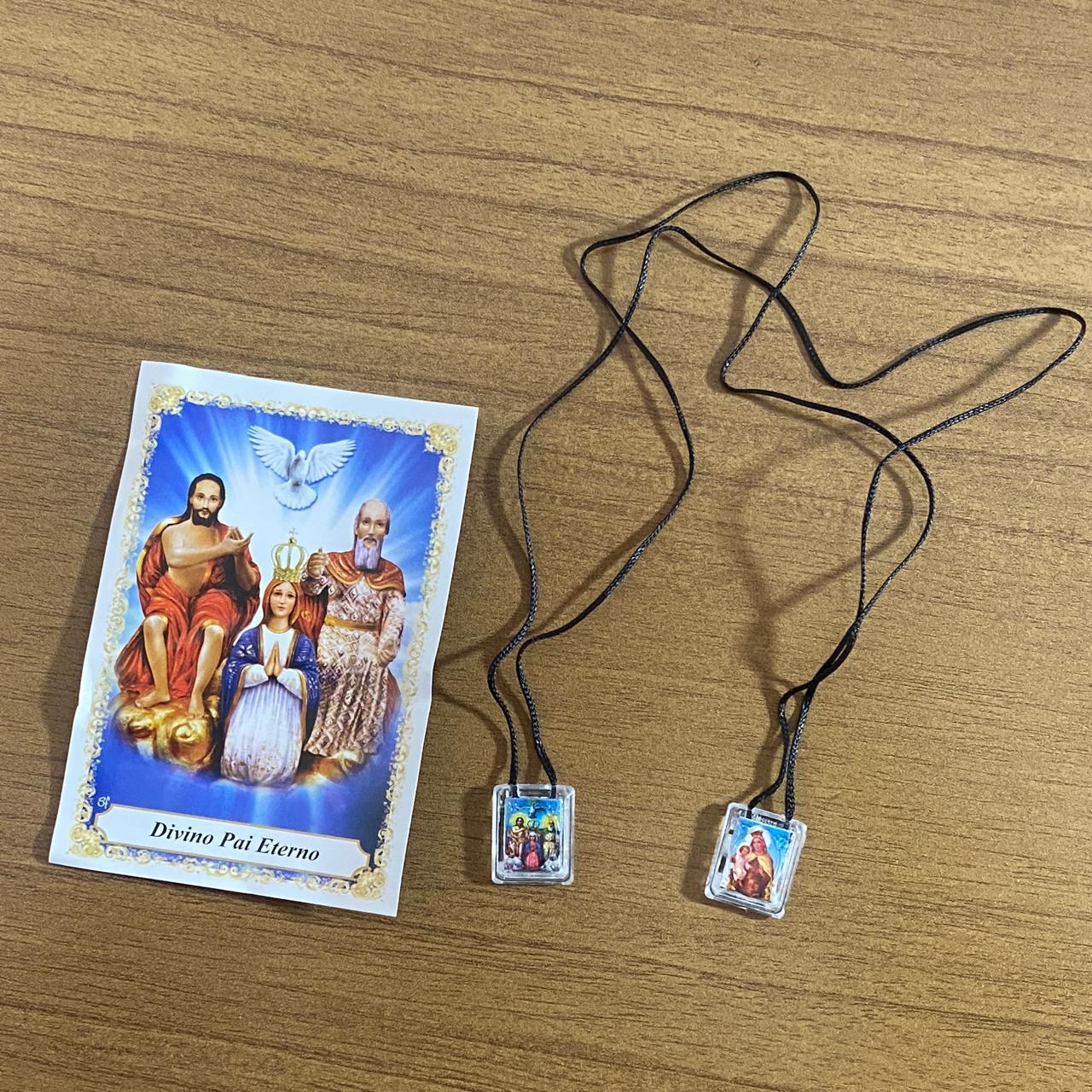 ESCAPULÁRIO CORDINHA NOSSA SENHORA DO CARMO E DIVINO PAI ETERNO (12 UNIDADES)