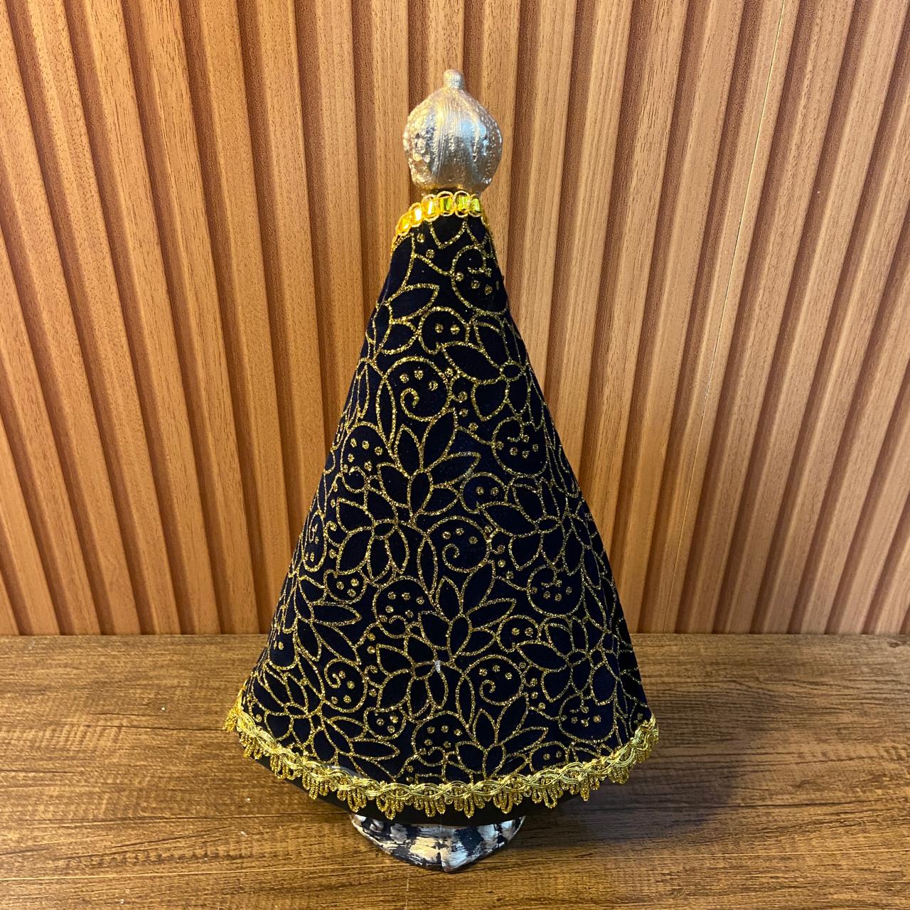 IMAGEM DE GESSO NOSSA SENHORA APARECIDA COM MANTO 33CM (1 UNIDADE)