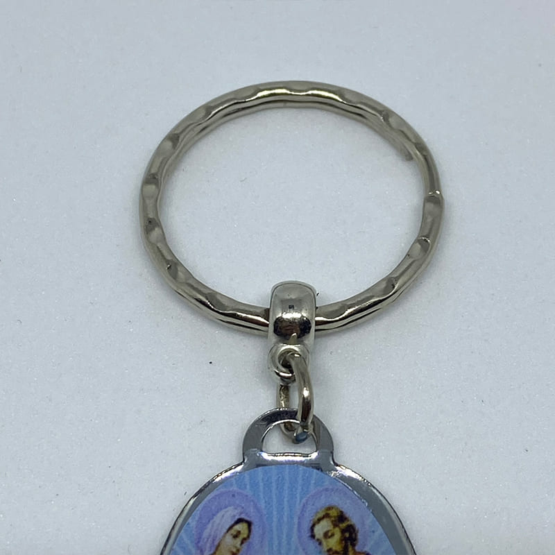 CHAVEIRO RESINADO OVAL SAGRADA FAMÍLIA (12 UNIDADES)