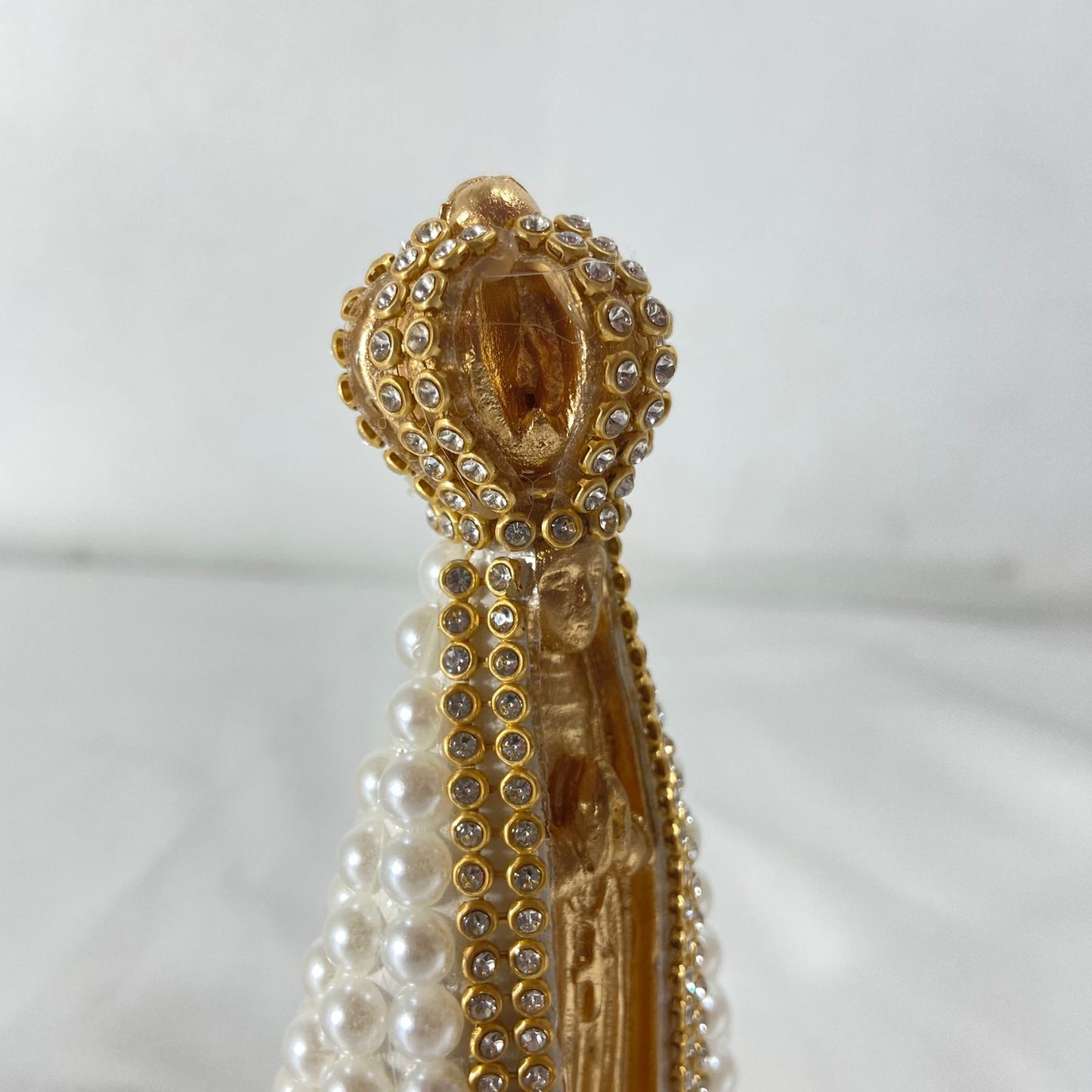 IMAGEM DE GESSO NOSSA SENHORA APARECIDA PÉROLA BRANCA 10,5CM (1 UNIDADE)