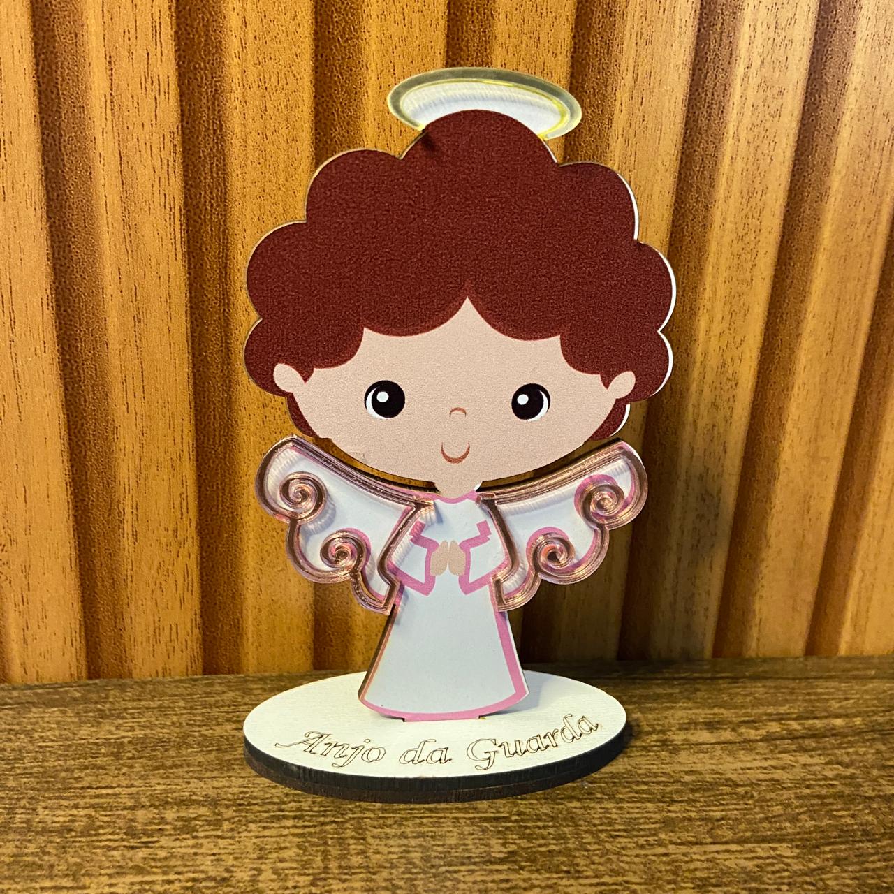 IMAGEM MDF INFANTIL COM ACRÍLICO ANJINHO DA GUARDA ROSA 12,5CM (1 UNIDADE)