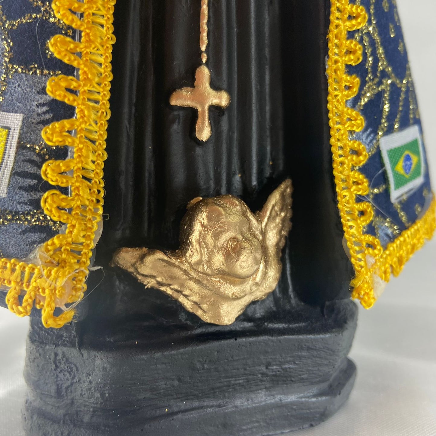 IMAGEM DE GESSO NOSSA SENHORA APARECIDA COM MANTO 21CM (1 UNIDADE)