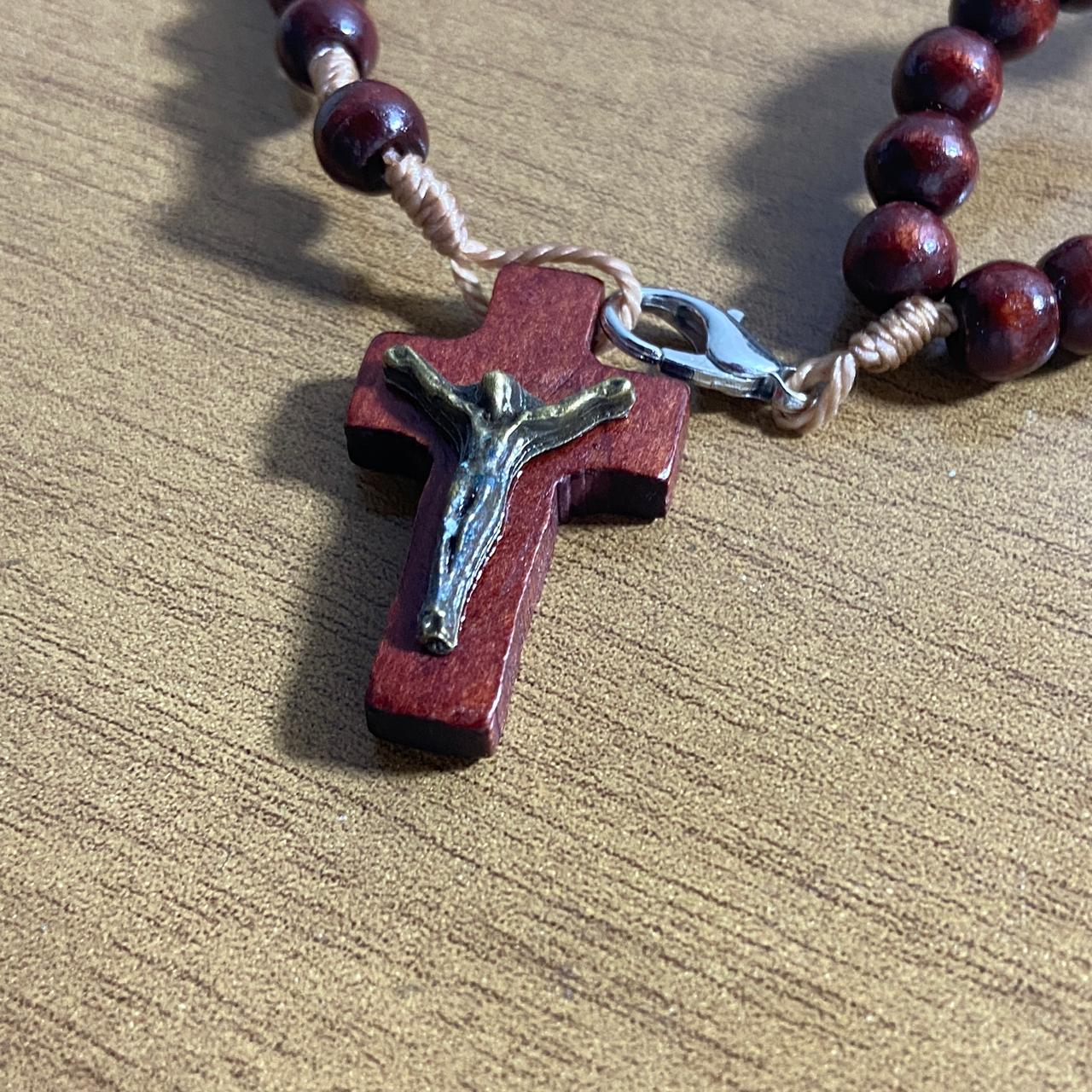 TERÇO PULSEIRA MADEIRA SÃO MIGUEL (12 UNIDADES)