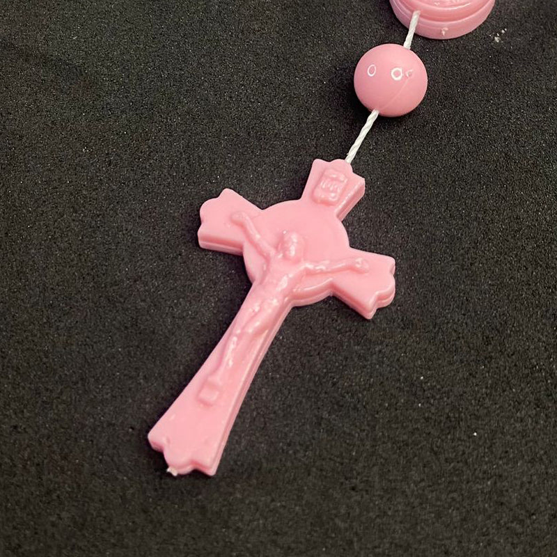 DEZENA PARA CARRO ACRÍLICO NOSSA SENHORA APARECIDA ROSA (6 UNIDADES)
