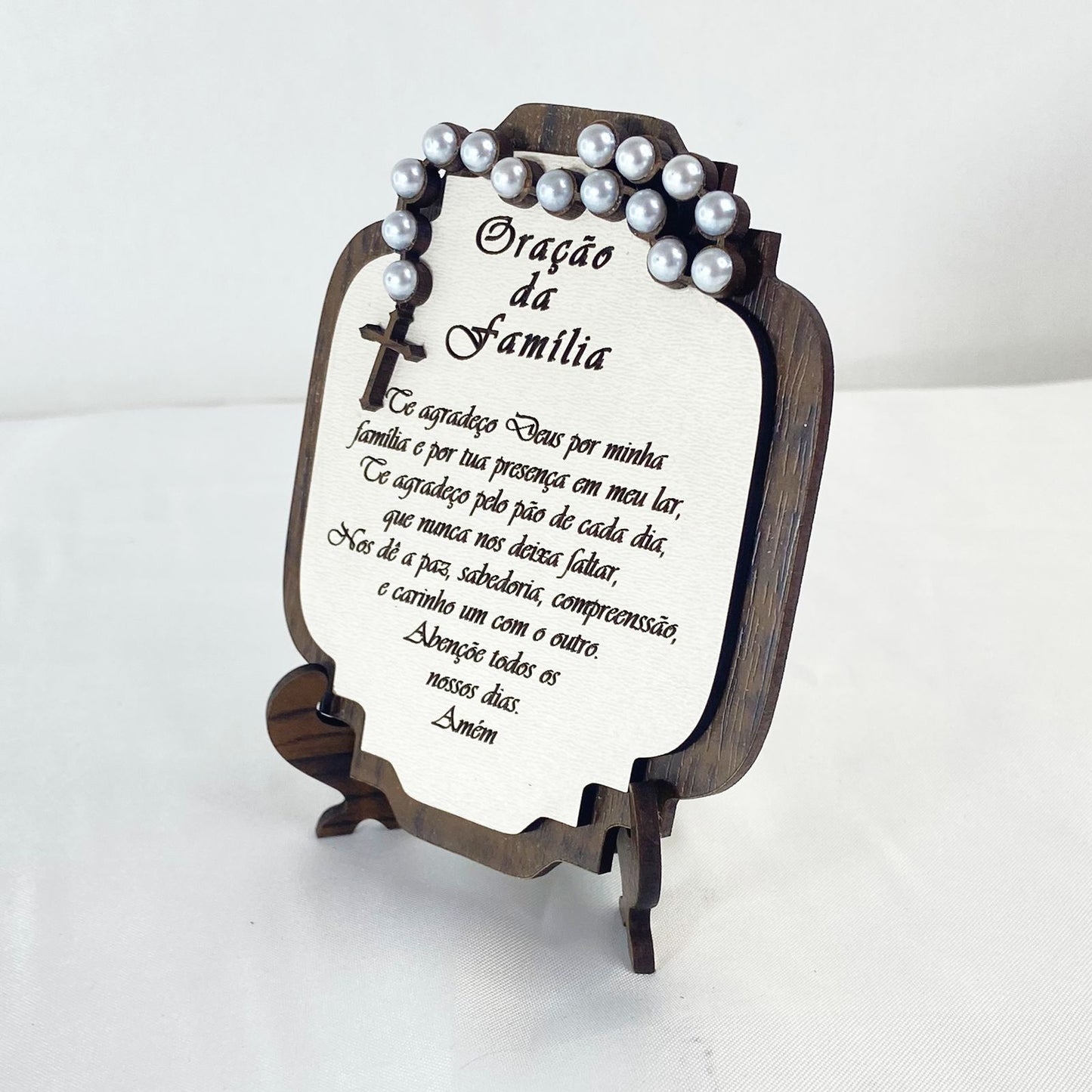 ENFEITE DE MESA MDF ORAÇÃO DA FAMÍLIA (1 UNIDADE)