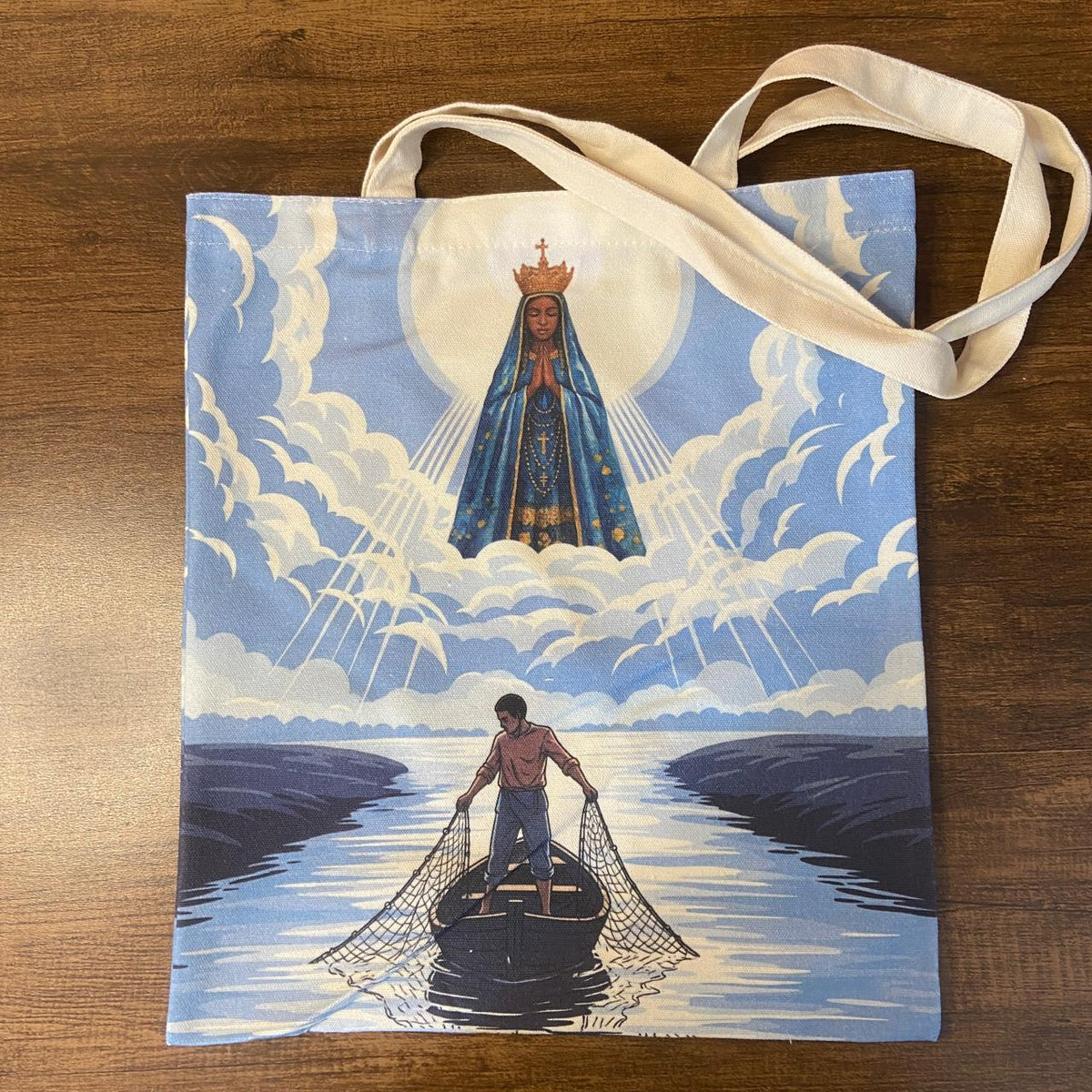 SACOLA DE COMPRAS NOSSA SENHORA APARECIDA 39x34,5CM - MOD2 (1 UNIDADE)