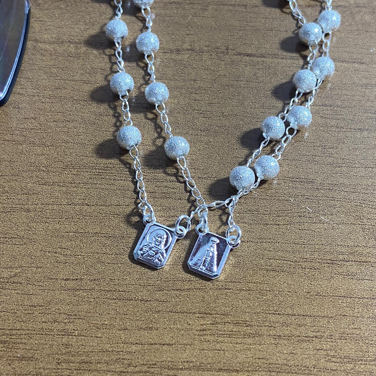 PULSEIRA ESCAPULÁRIO PRATEADA (3 UNIDADES)