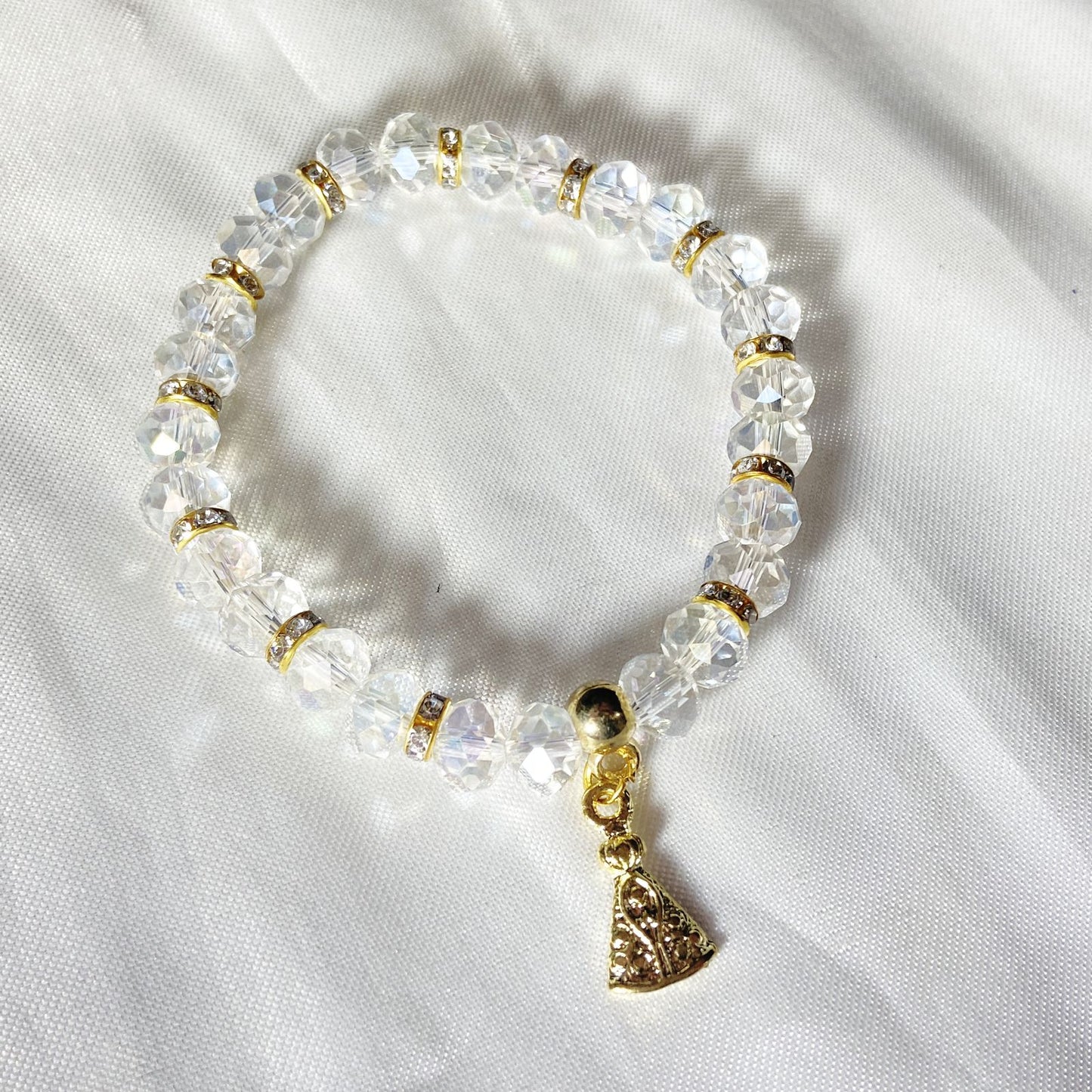 PULSEIRA CRISTAL TRANSPARENTE NOSSA SENHORA APARECIDA (06 UNIDADES)