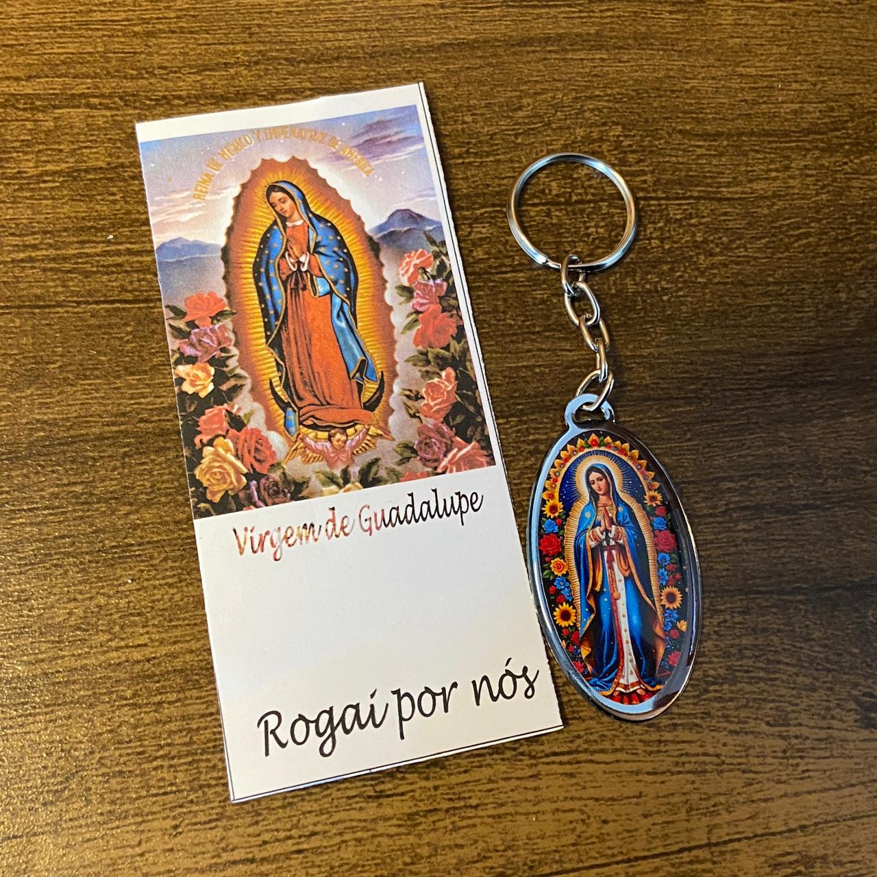 CHAVEIRO METAL OVAL RESINADO NOSSA SENHORA DE GUADALUPE (6 UNIDADES)