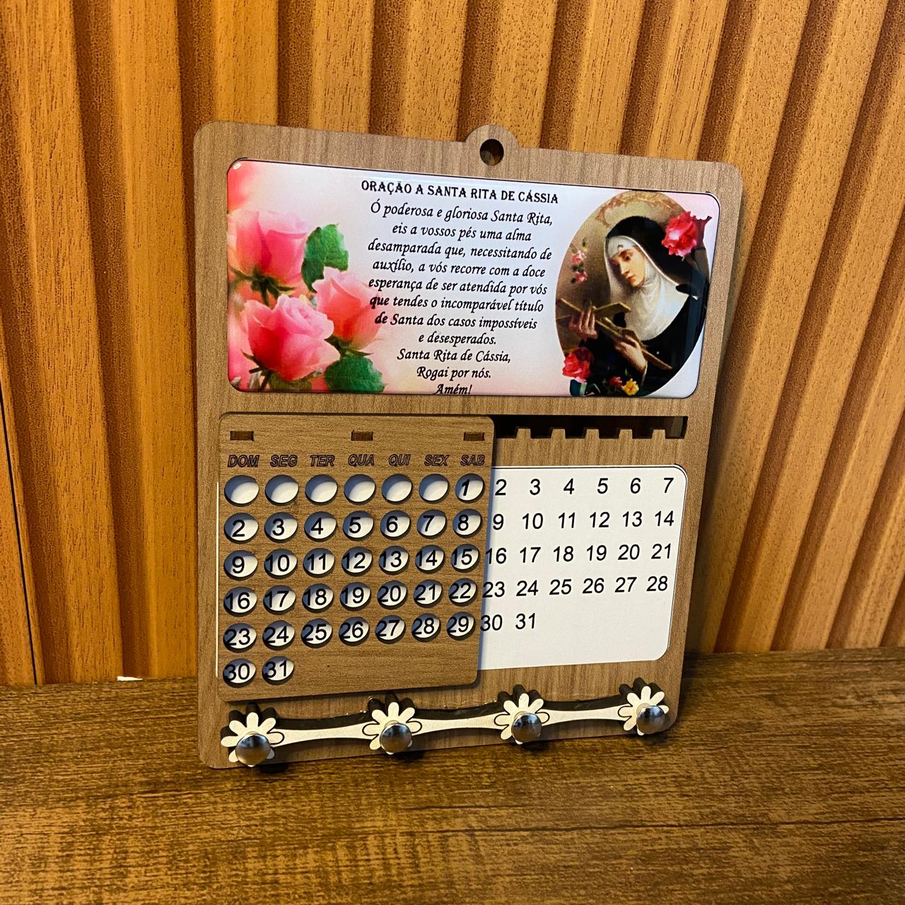 CALENDÁRIO INFINITO SANTA RITA 18,5X15,5CM (1 UNIDADE)