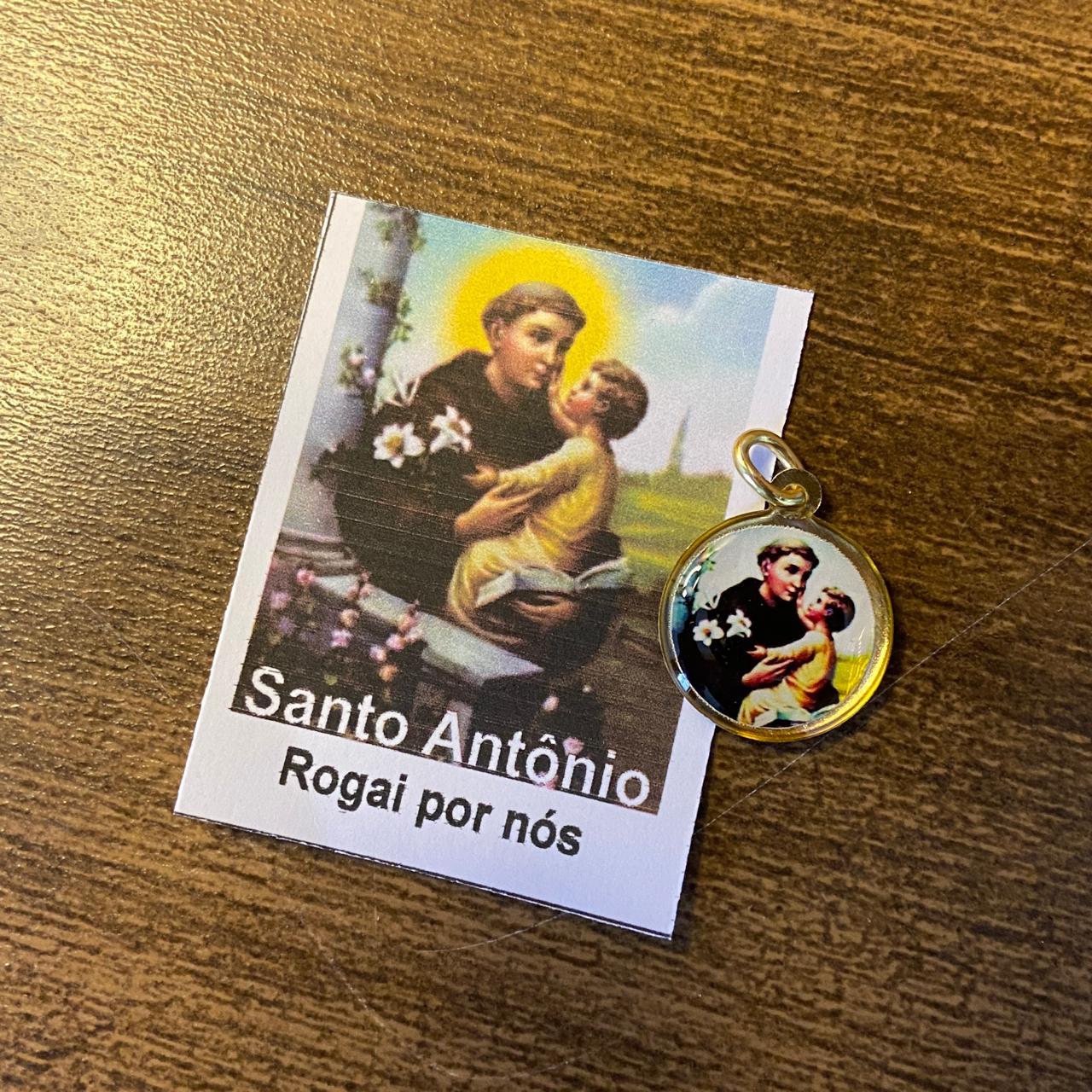 MEDALHA DUPLA FACE SANTO ANTÔNIO (12 UNIDADES)