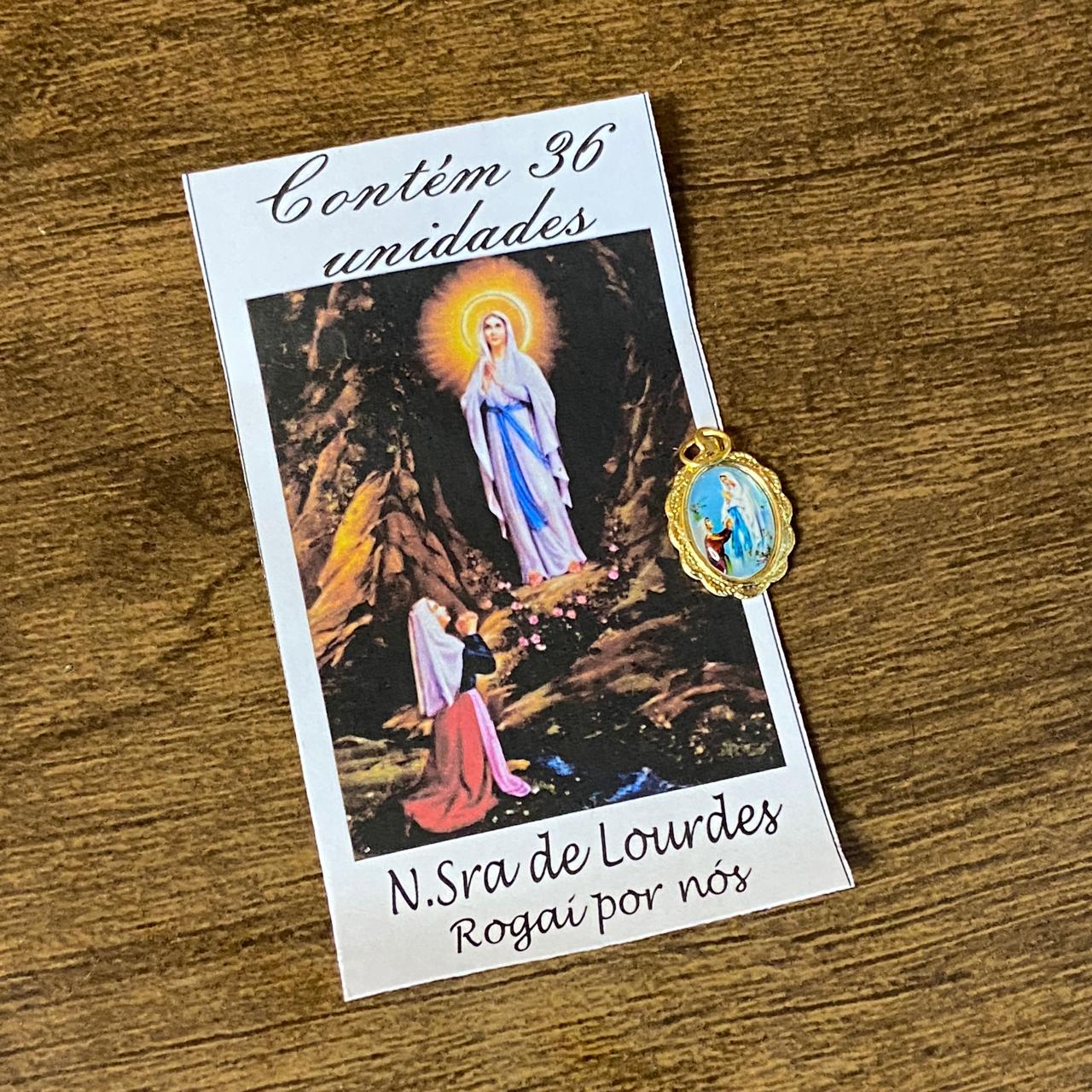 MEDALHA ALUMINIO NOSSA SENHORA DE LOURDES (36 UNIDADES)
