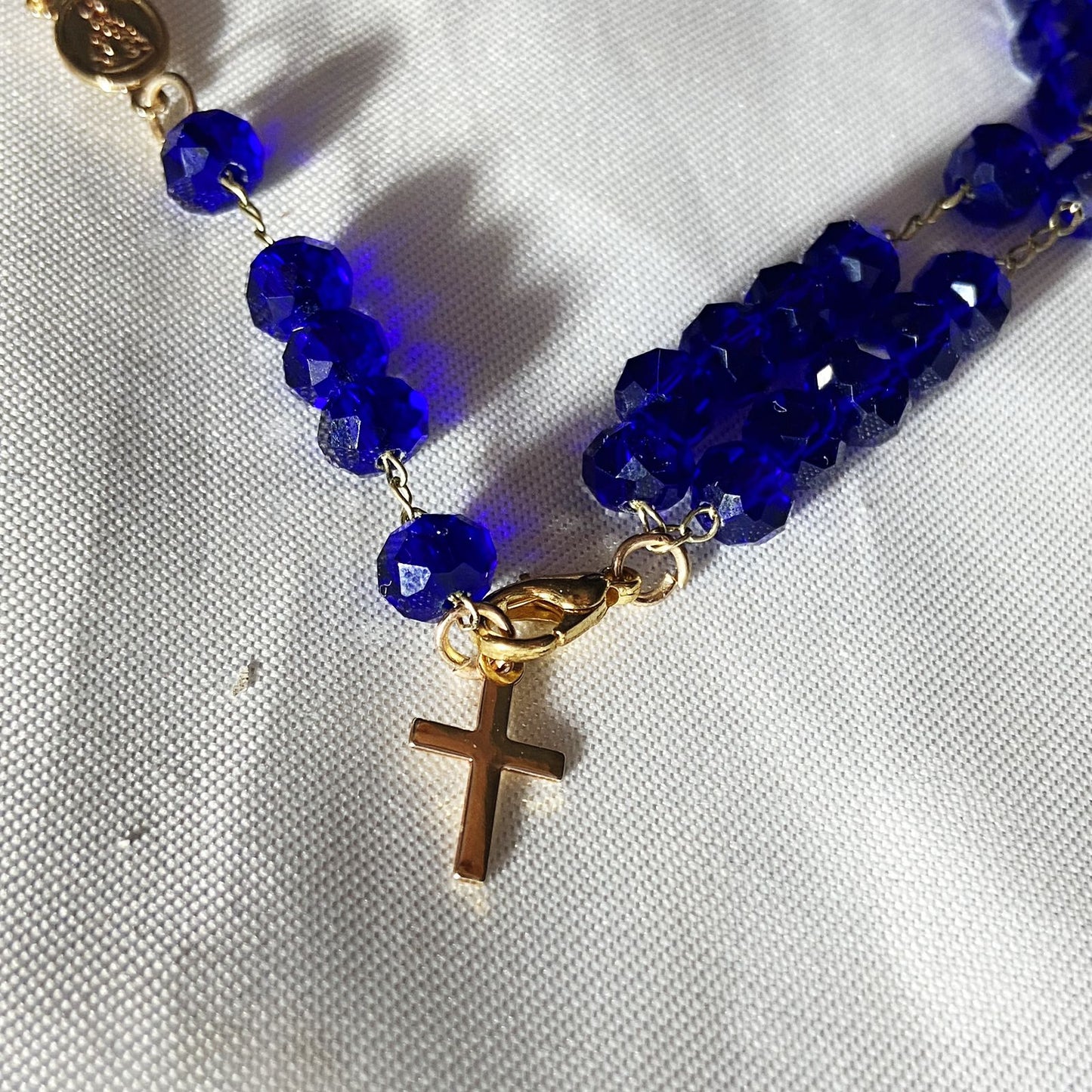 TERÇO PULSEIRA CRISTAL AZUL (3 UNIDADES)