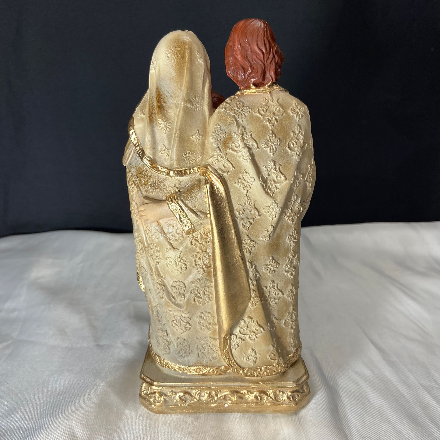 IMAGEM DE GESSO SAGRADA FAMÍLIA DOURADA 21CM (1 UNIDADE)