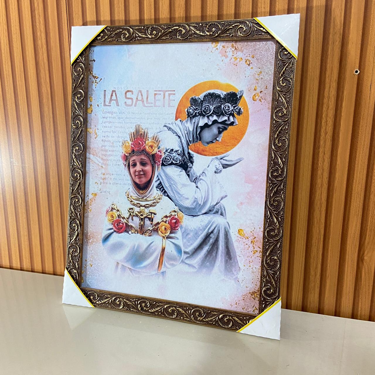 QUADRO COM MOLDURA RESINADO NOSSA SENHORA DE SALETTE 44CMX34CM (1 UNIDADE)