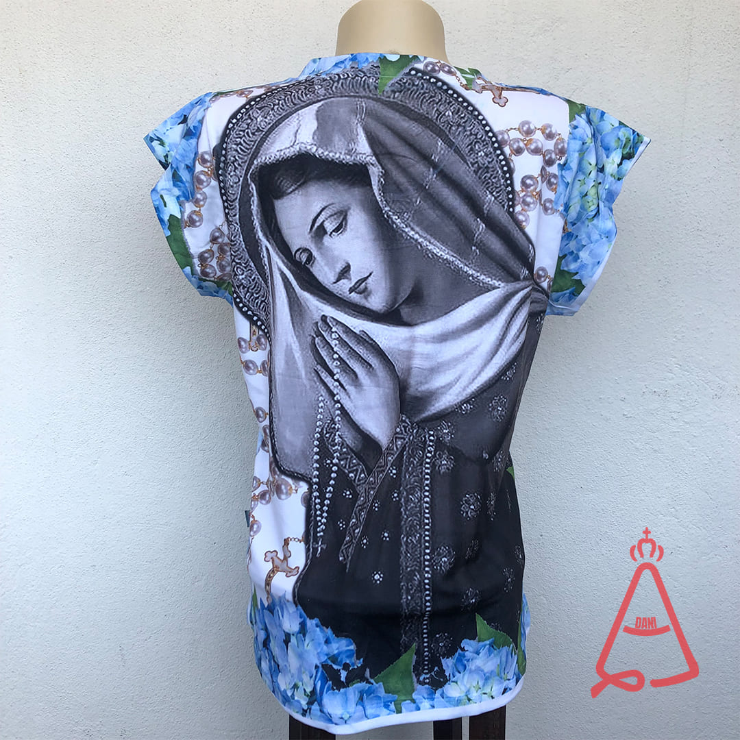 CAMISETA RELIGIOSA NOSSA SENHORA DO ROSÁRIO TAMANHO:GG (1 UNIDADE)