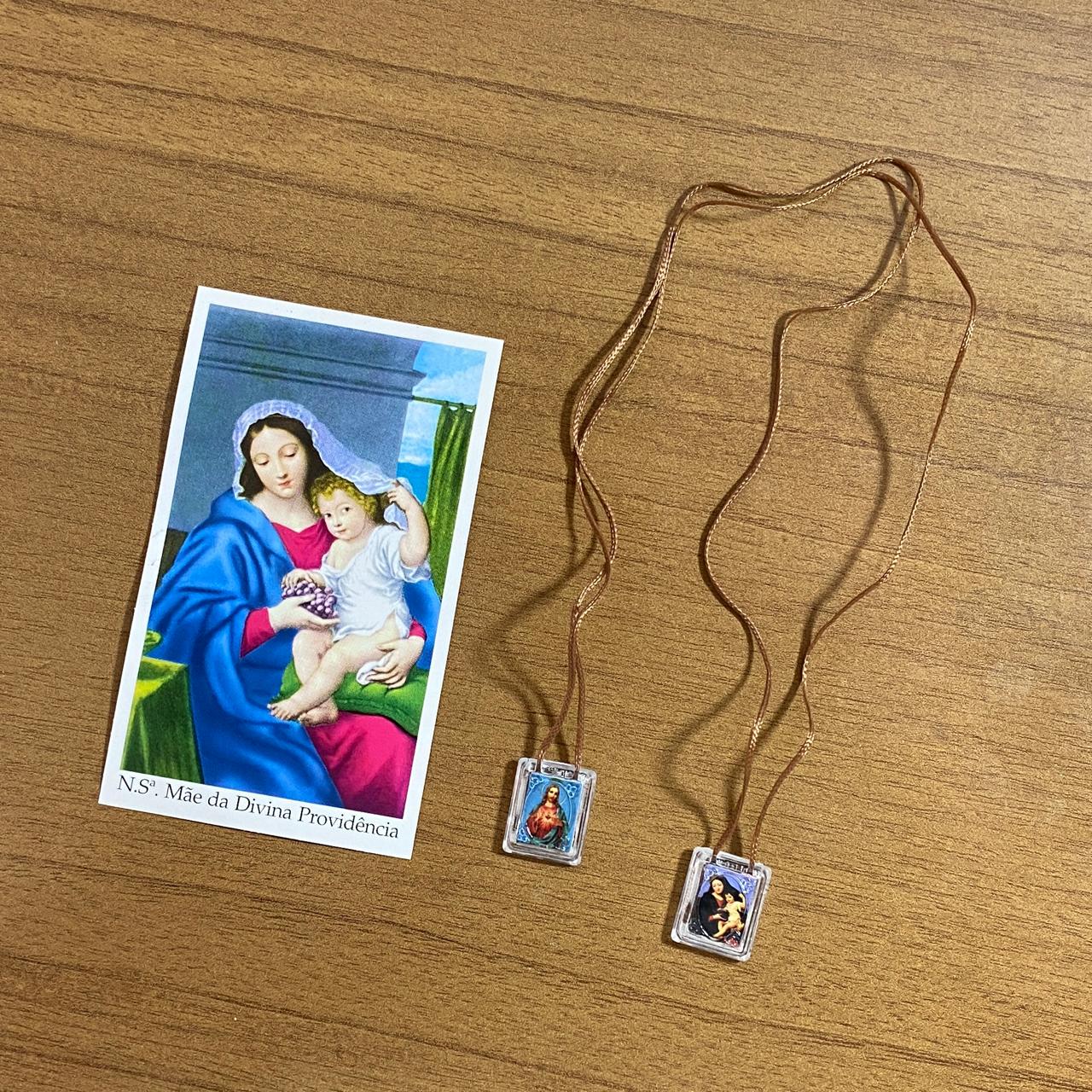 ESCAPULÁRIO CORDINHA SAGRADO CORAÇÃO DE JESUS E DIVINA PROVIDÊNCIA (12 UNIDADES)