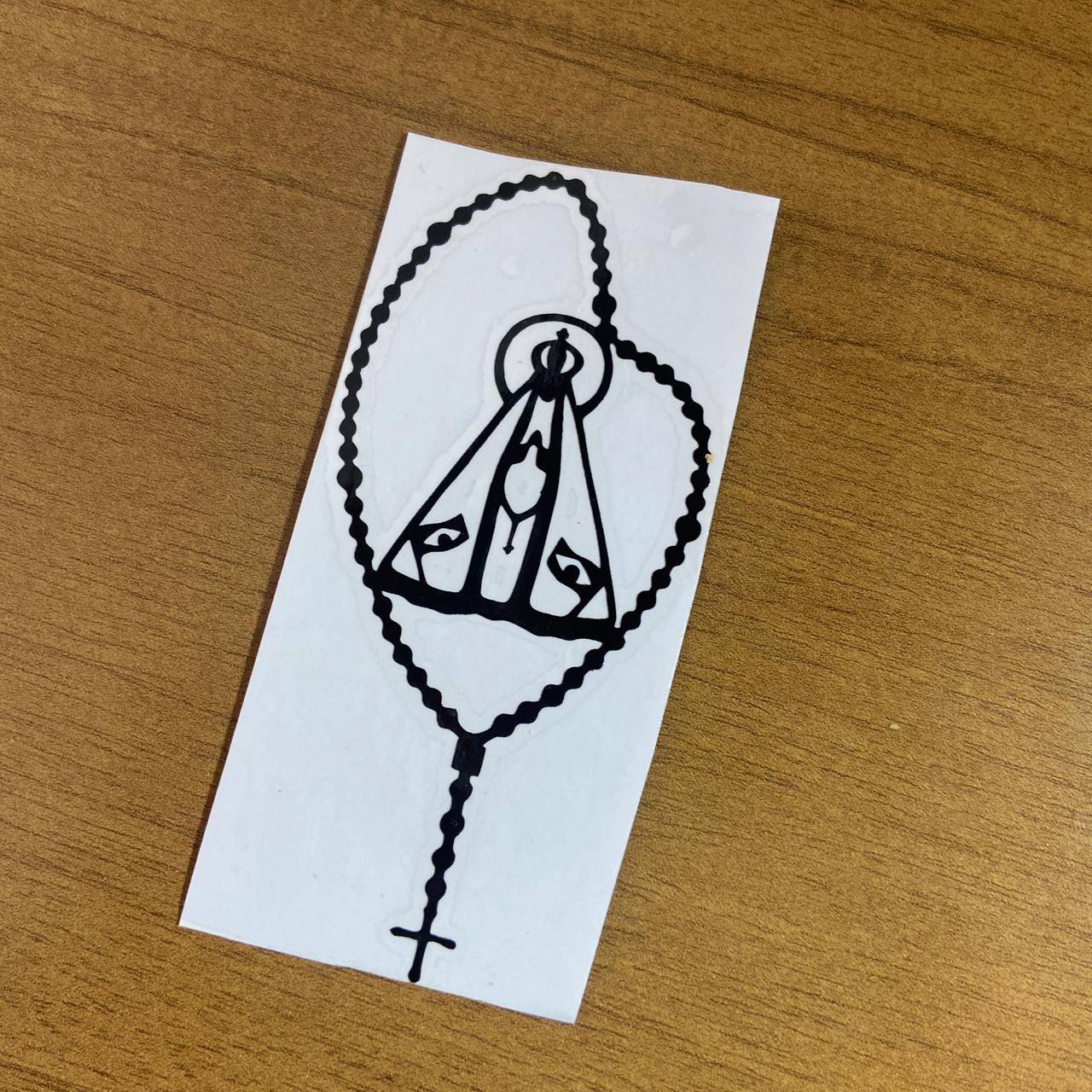 ADESIVO DUPLA FACE TERÇO NOSSA SENHORA APARECIDA PRETO 10X05 (6 UNIDADES)