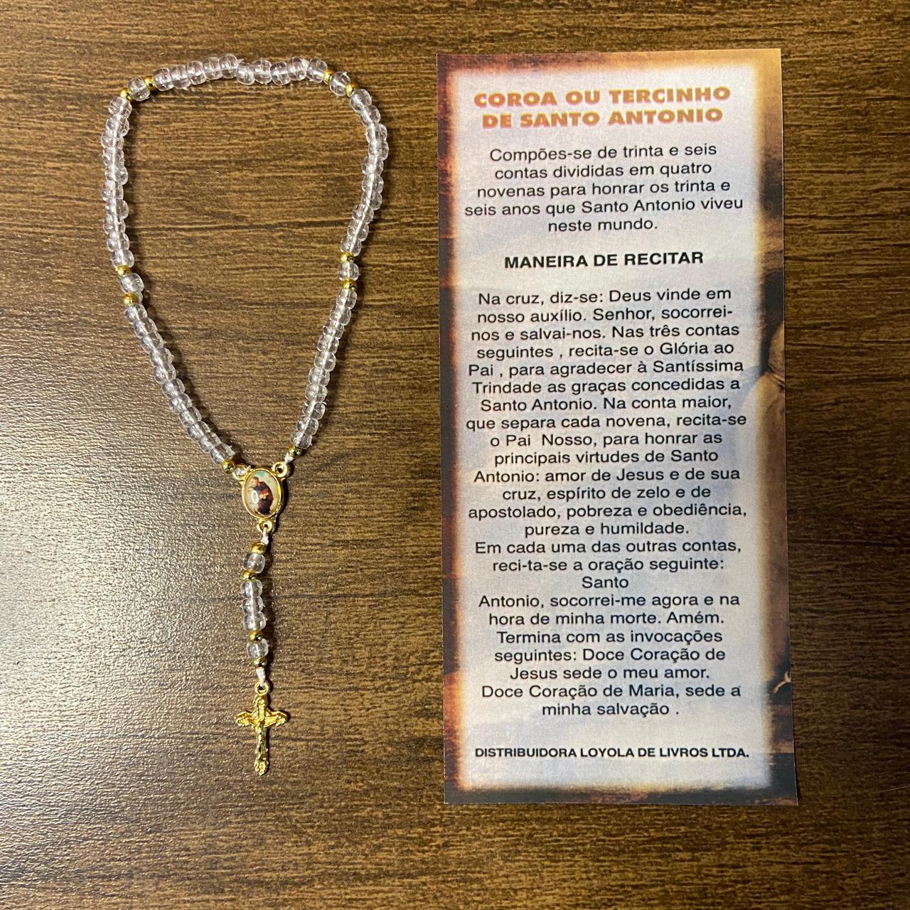 TERÇO MIÇANGA SANTO ANTÔNIO 4MM MOD 2 (1UNIDADE)