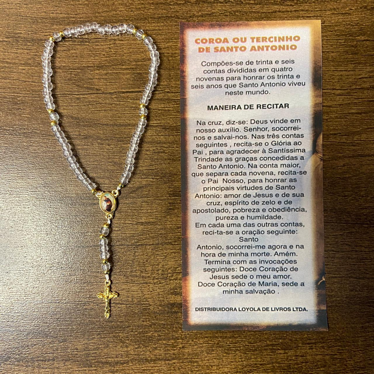 TERÇO MIÇANGA SANTO ANTÔNIO 4MM MOD 2 (1UNIDADE)
