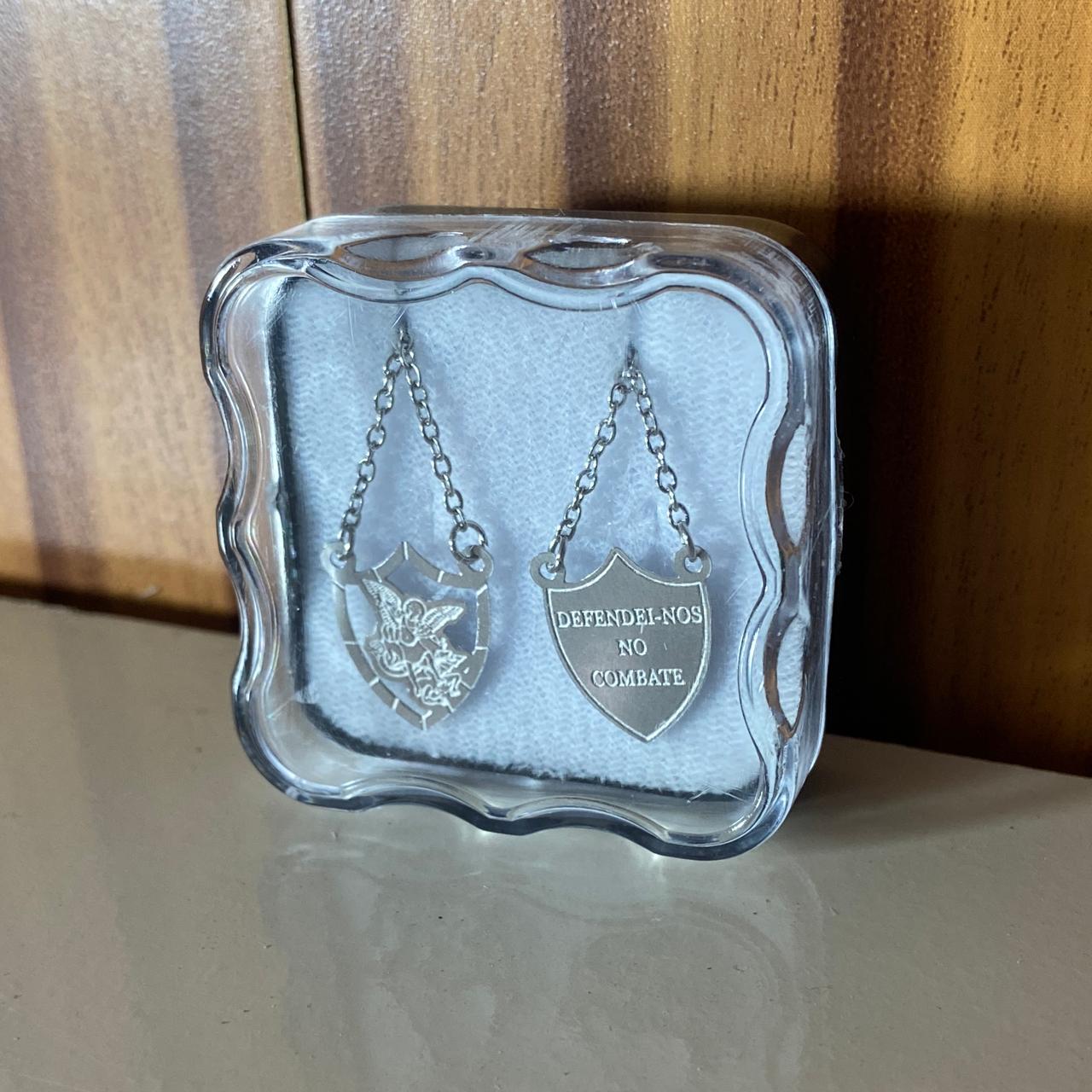 ESCAPULÁRIO INOX SÃO MIGUEL ARCANJO ESCUDO (6 UNIDADES)