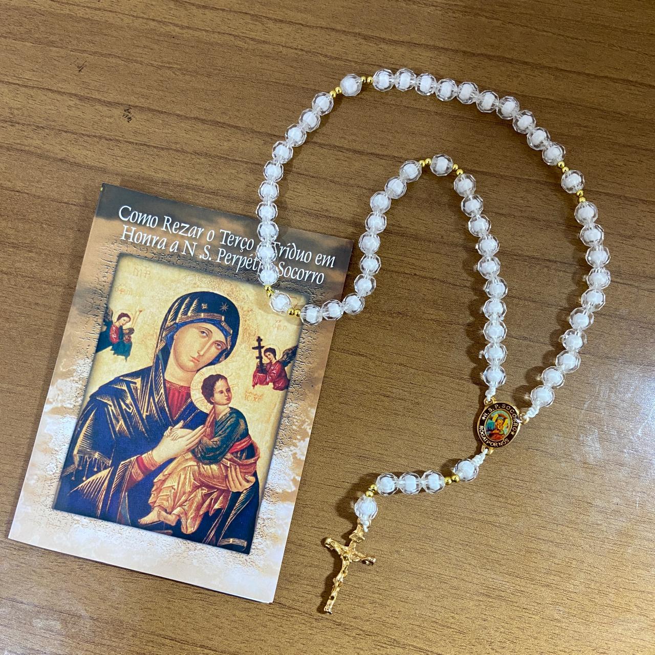 TERÇO ACRÍLICO NOSSA SENHORA DO PERPÉTUO SOCORRO 8MM (1 UNIDADES)