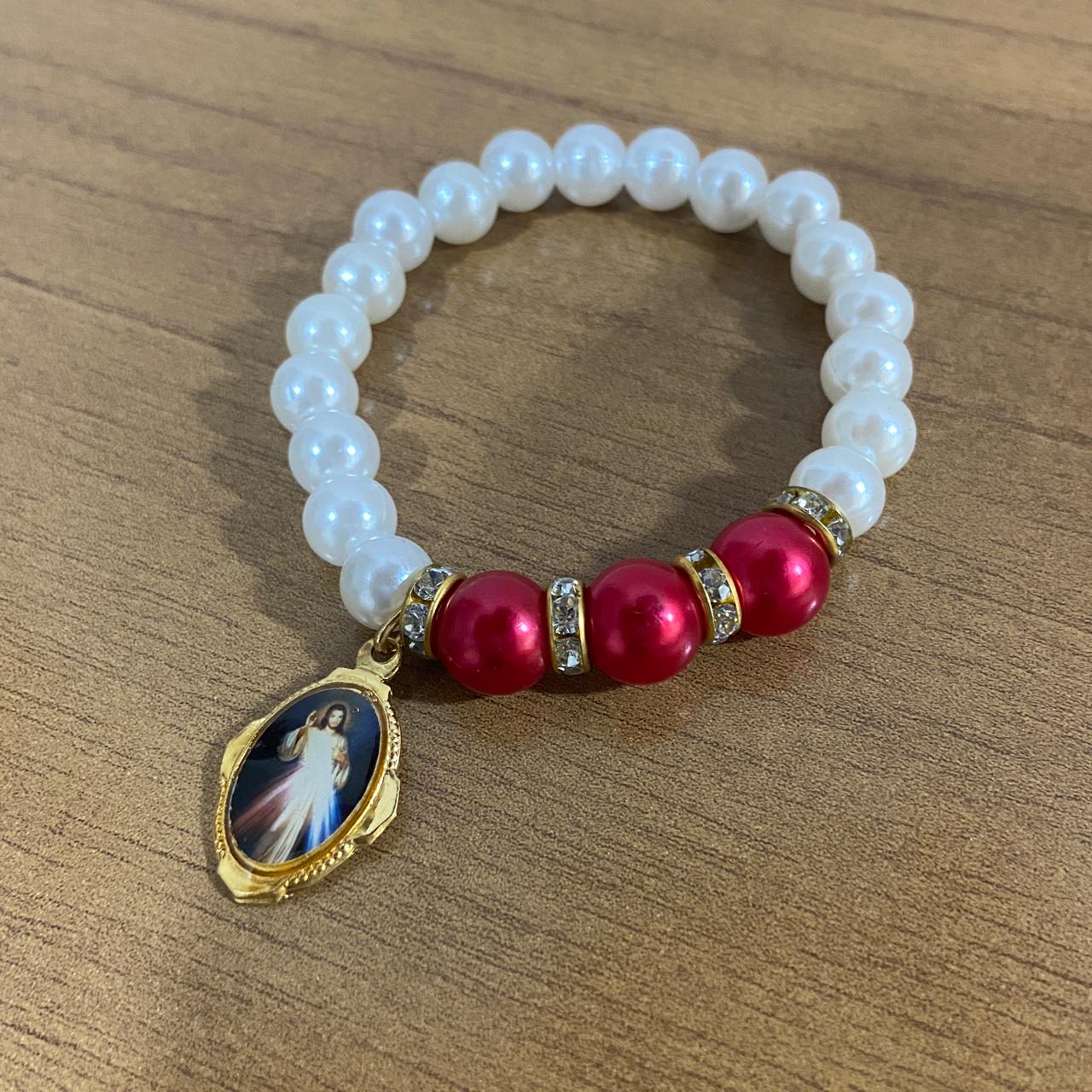 PULSEIRA PÉROLA JESUS MISERICORDIOSO (01 UNIDADE)