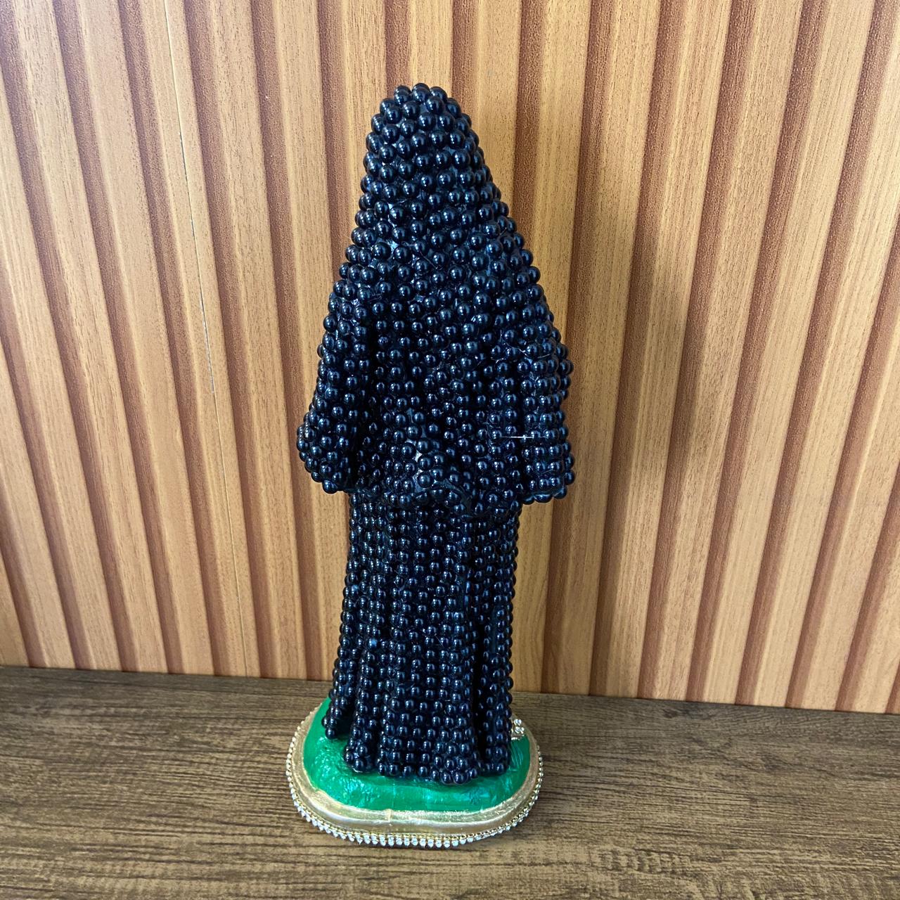 IMAGEM DE GESSO SANTA RITA PEROLADA COM STRASS 29CM (1 UNIDADE)