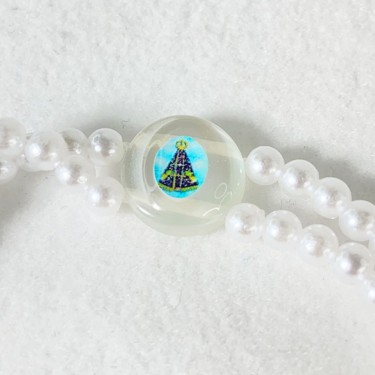 TERÇO PULSEIRA PÉROLA NOSSA SENHORA APARECIDA (6 UNIDADES)