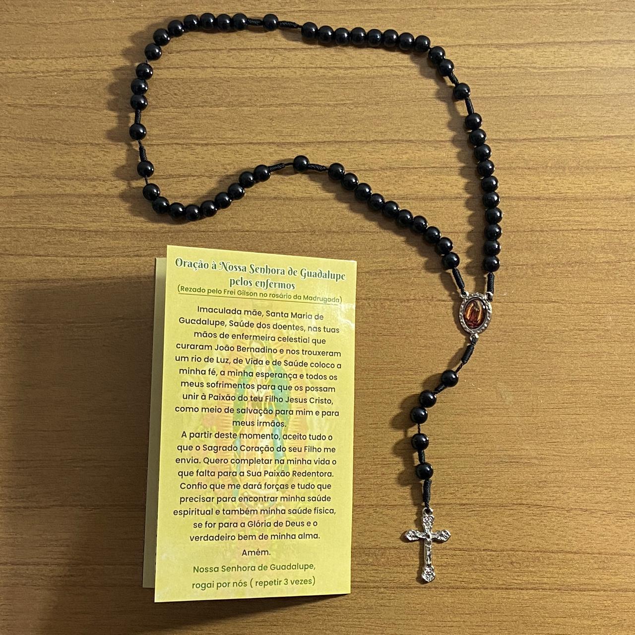 TERÇO PÉROLA NOSSA SENHORA DE GUADALUPE 8MM (1 UNIDADE)