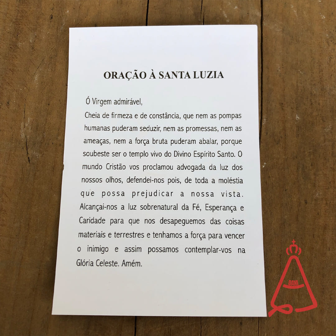 FOLHETO DE ORAÇÃO SANTA LUZIA (300 UNIDADES)