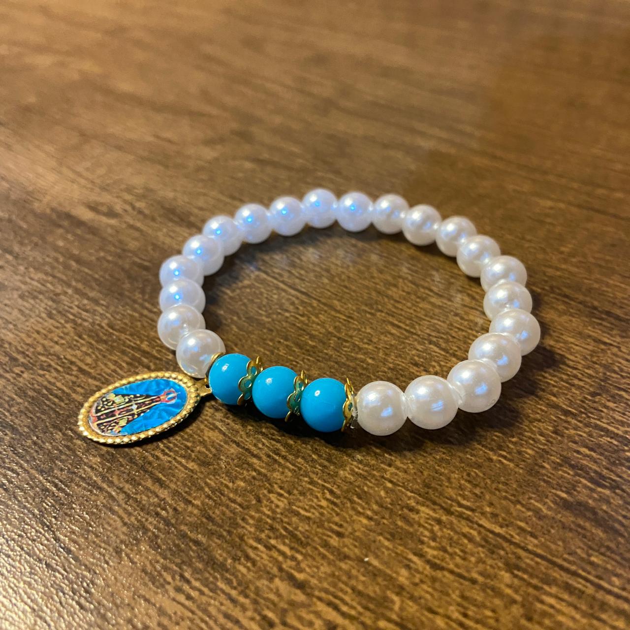 PULSEIRA PÉROLA NOSSA SENHORA APARECIDA MOD2 (01 UNIDADE)