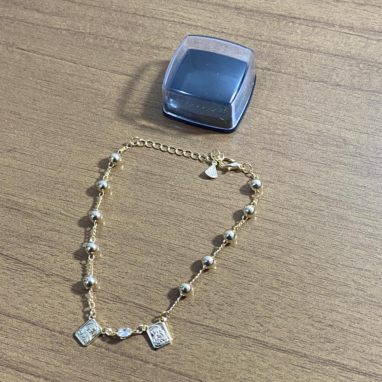 PULSEIRA ESCAPULARIO DOURADO MOD2 (3 UNIDADES)