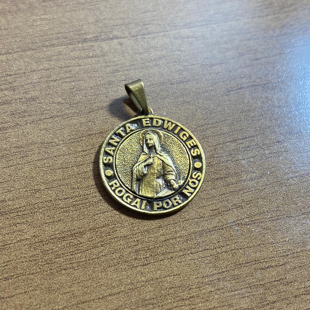 PINGENTE REDONDO OURO VELHO SANTA EDWIGES (6 UNIDADES)