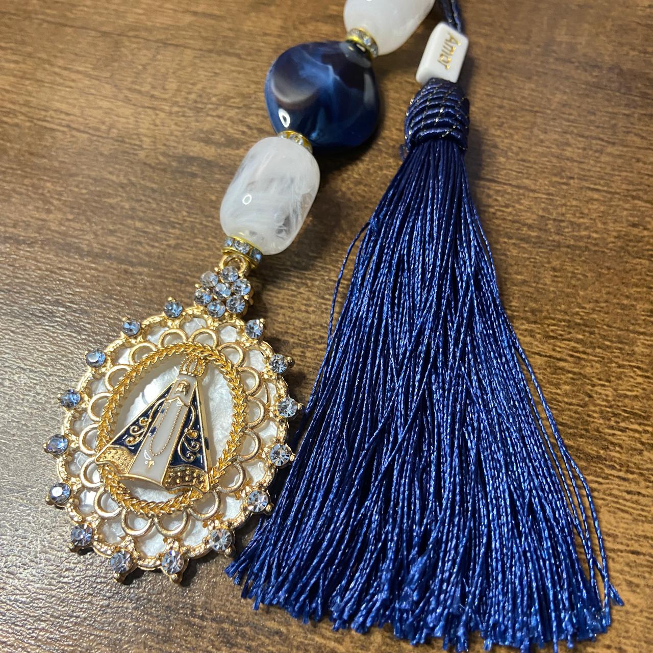 CHAVEIRO DE PEDRARIAS NOSSA SENHORA APARECIDA COM STRASS MOD3 (1 UNIDADE)