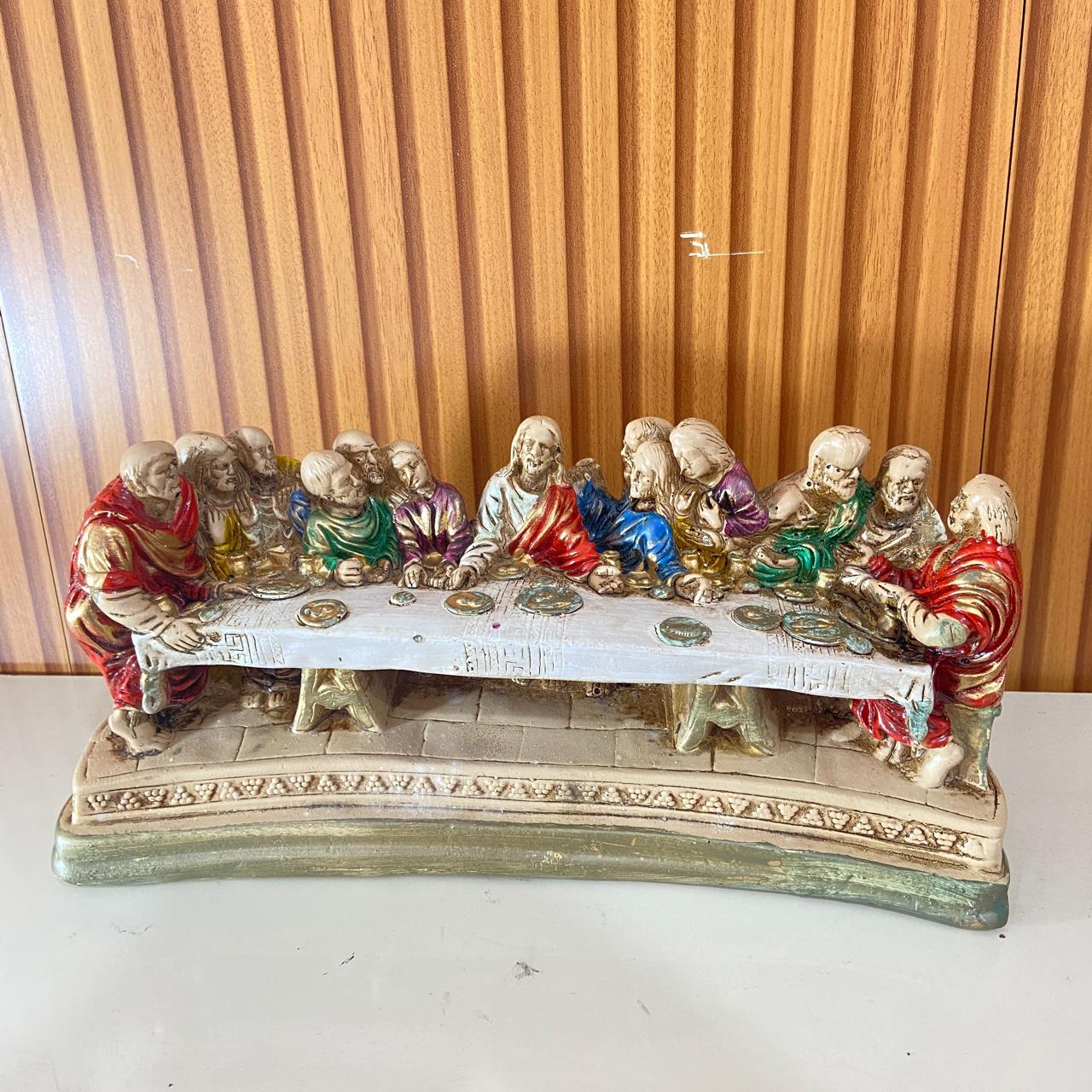 IMAGEM DE GESSO SANTA CEIA 16X35CM (1 UNIDADE)