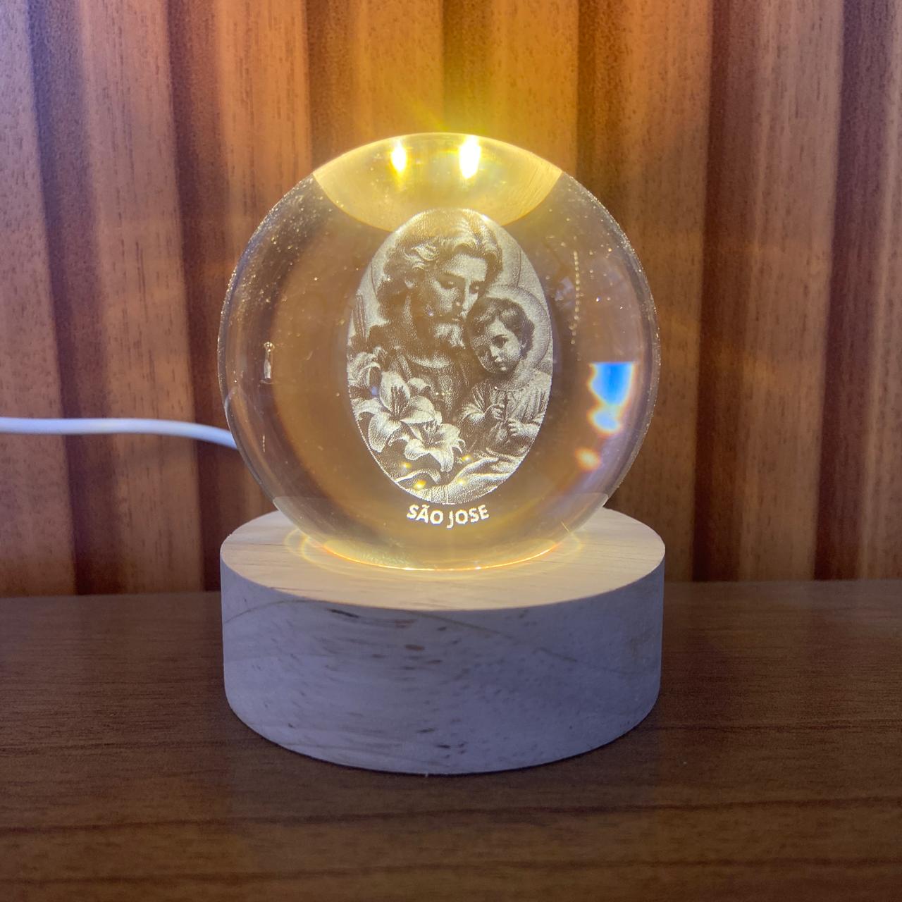 LUMINÁRIA LED BOLA DE VIDRO SÃO JOSÉ (1 UNIDADE)