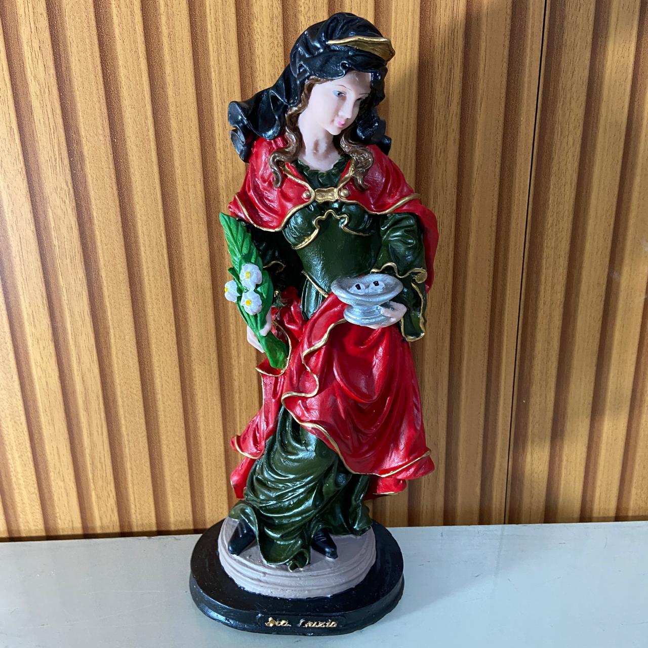 IMAGEM DE RESINA NACIONAL SANTA LUZIA MOD3 30CM (1 UNIDADE)