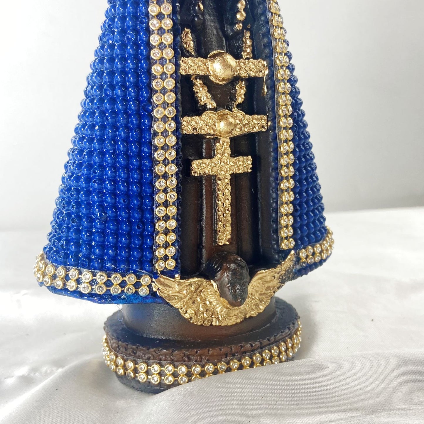 IMAGEM DE GESSO NOSSA SENHORA APARECIDA COM STRASS 20CM (1 UNIDADE)