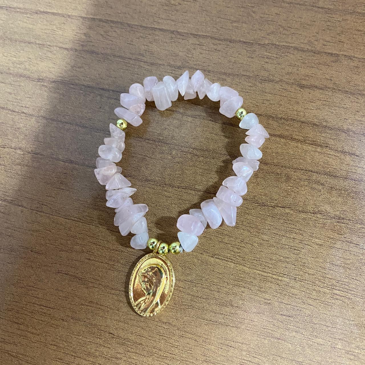 PULSEIRA CRISTAL ROSA NOSSA SENHORA DO SILÊNCIO ( 1 UNIDADE)