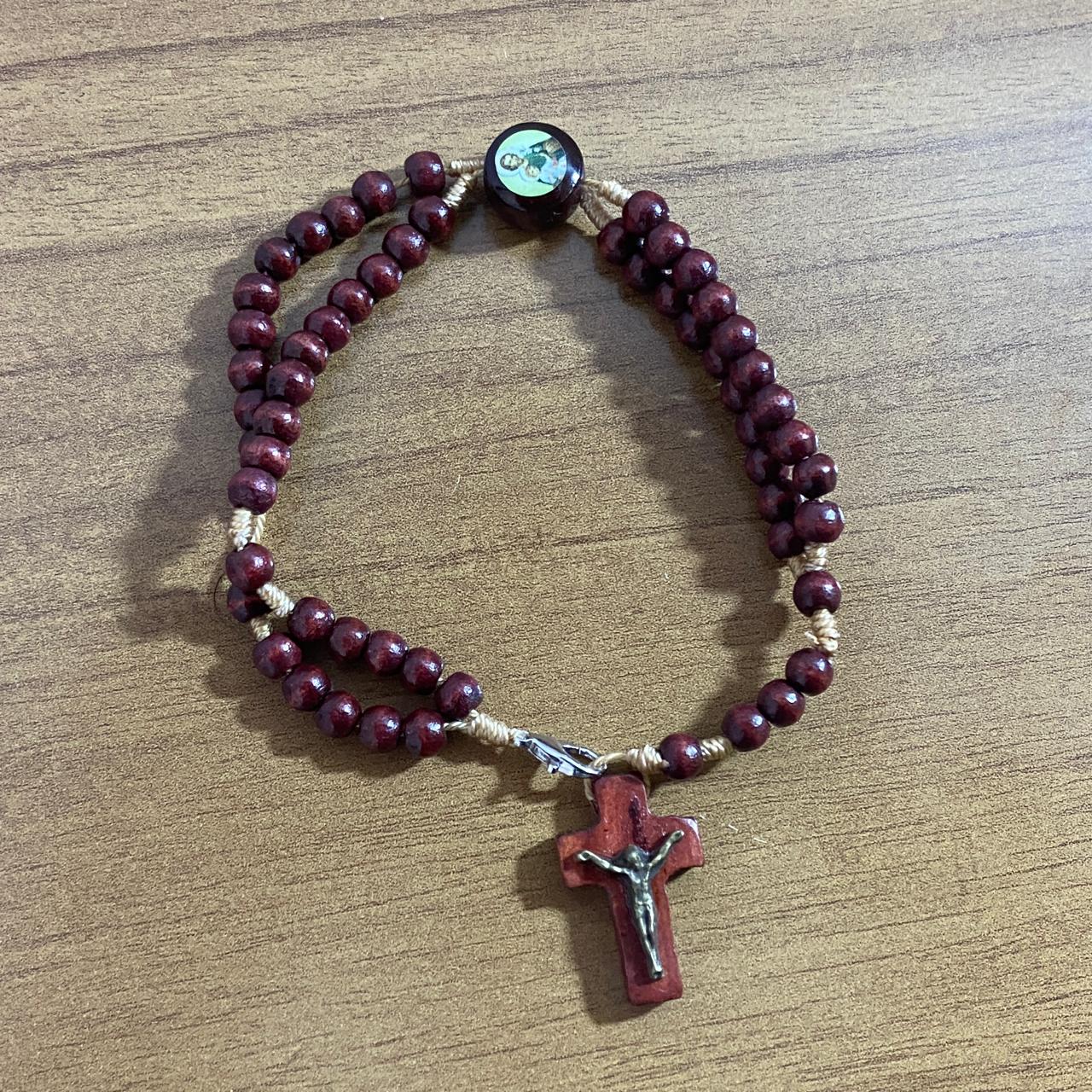 TERÇO PULSEIRA MADEIRA SÃO JOSÉ (12 UNIDADES)