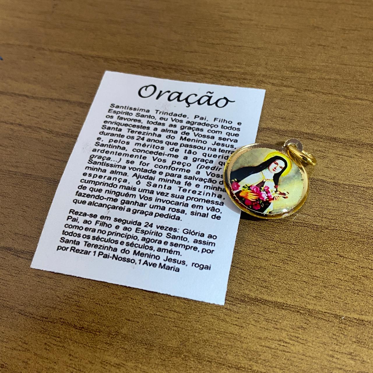 MEDALHA DUPLA FACE SANTA TERESINHA (12 UNIDADES)