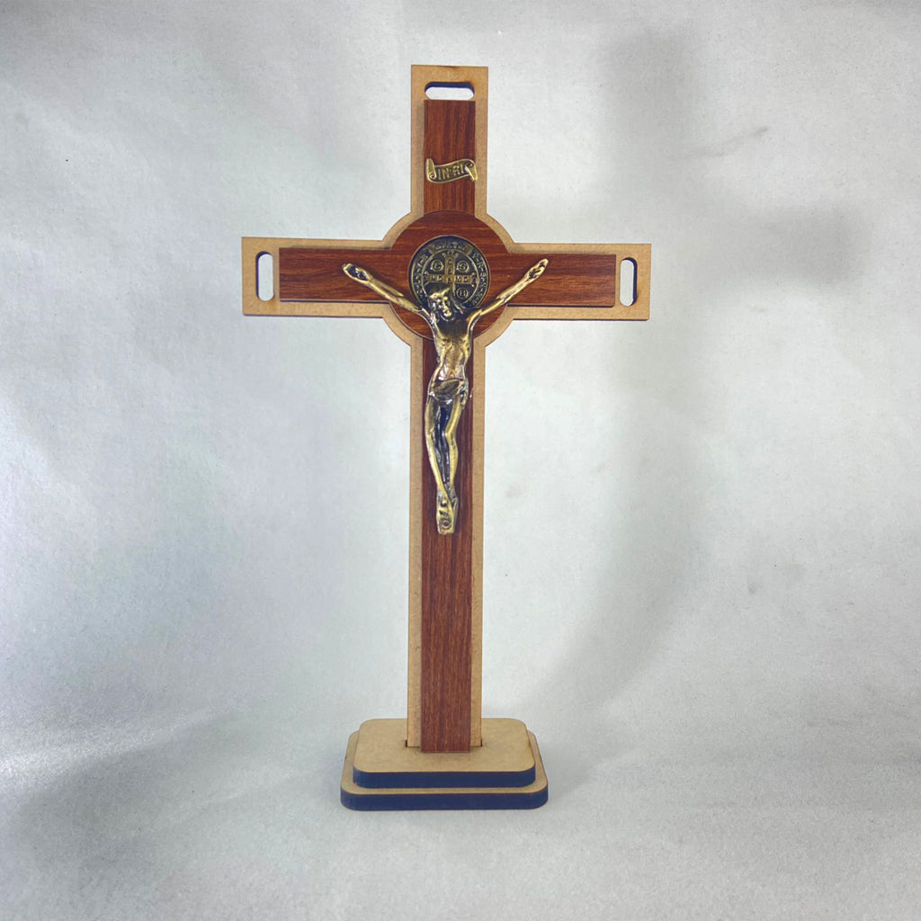 CRUCIFIXO MDF DE PAREDE E MESA 28CM (1 UNIDADE)