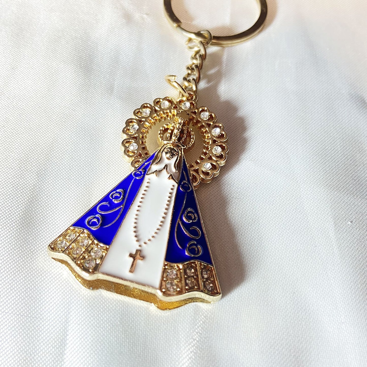 CHAVEIRO LUXO NOSSA SENHORA APARECIDA COM STRASS MOD2 (6 UNIDADES)