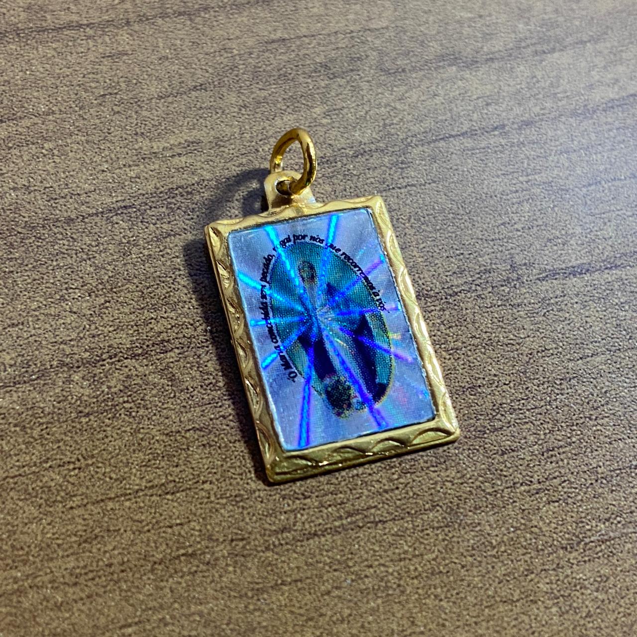 MEDALHA ALUMINIO QUADRADA NOSSA SENHORA DAS GRAÇAS (12UNIDADES)