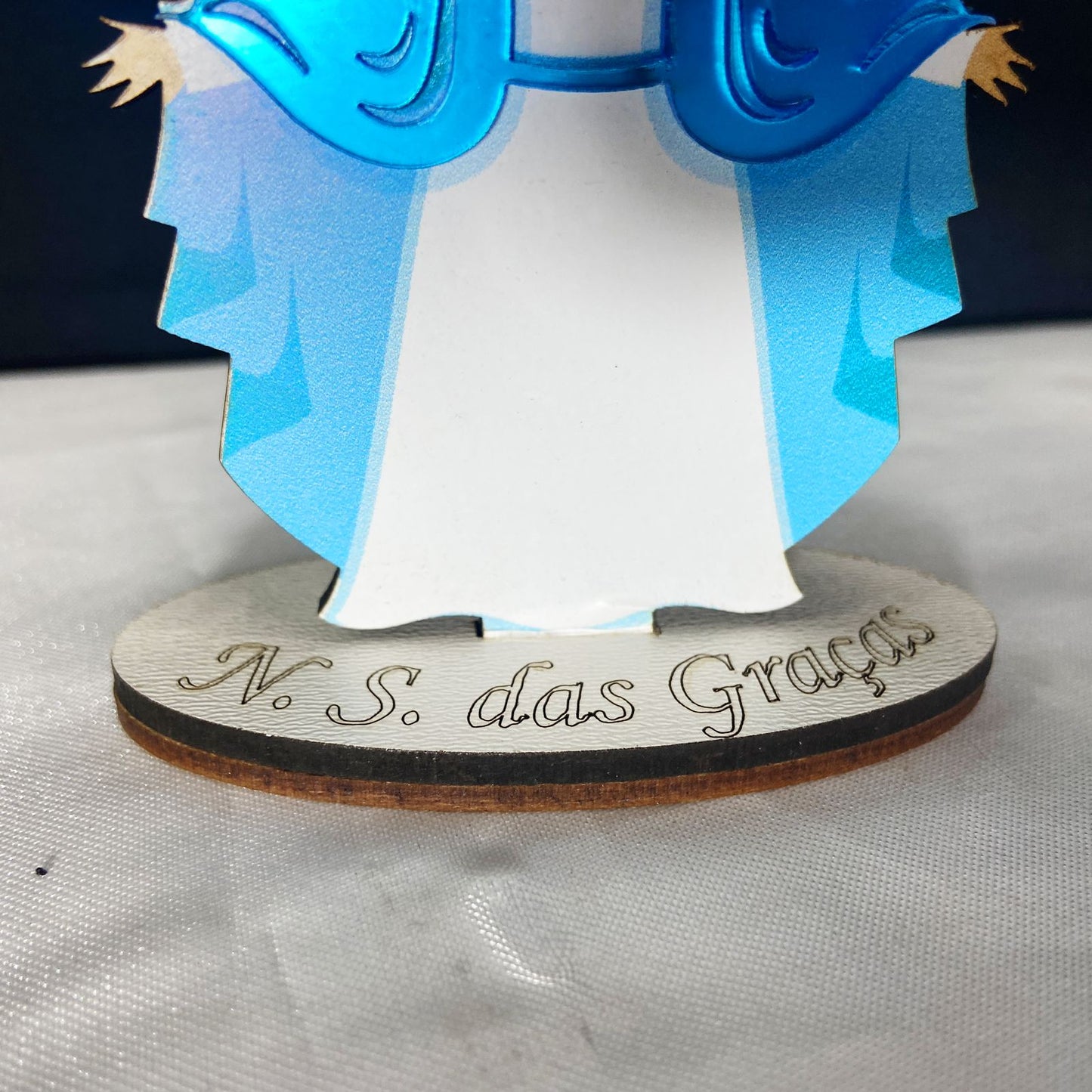 IMAGEM MDF INFANTIL NOSSA SENHORA DAS GRAÇAS COM ACRÍLICO 12,5CM (1 UNIDADE)