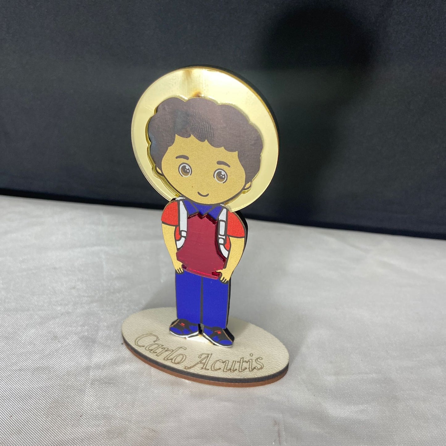 IMAGEM MDF INFANTIL CARLO ACUTIS COM ACRÍLICO 12CM (1 UNIDADE)