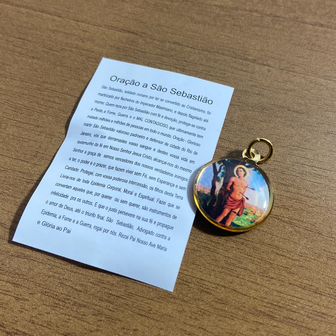 MEDALHA DUPLA FACE SÃO SEBASTIÃO (12 UNIDADES)