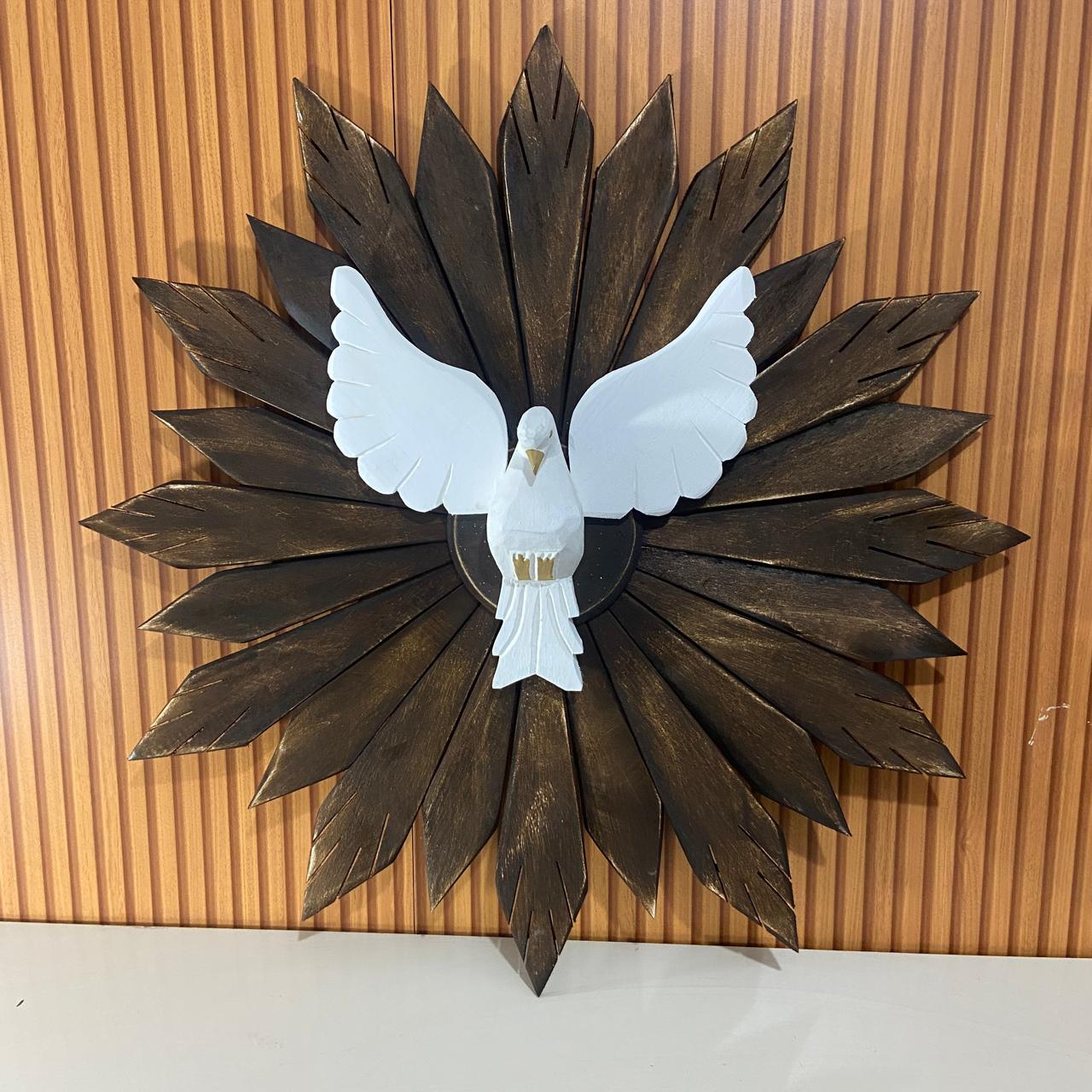 MANDALA MADEIRA MARROM DIVINO ESPIRITO SANTO 75X71CM (1 UNIDADE)